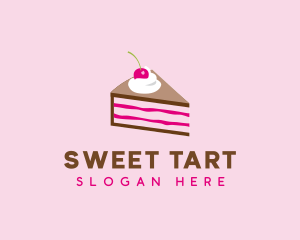 Cherry Cake Dessert logo design