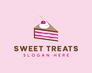 Cherry Cake Dessert logo design