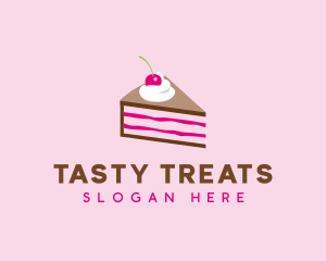 Cherry Cake Dessert logo design