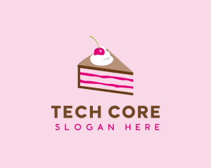 Cherry Cake Dessert logo design