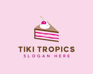 Cherry Cake Dessert logo design