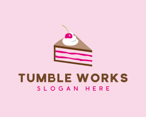 Cherry Cake Dessert logo design