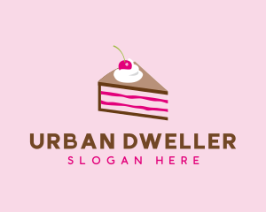 Cherry Cake Dessert logo design