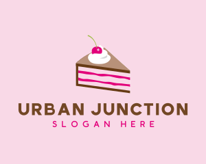 Cherry Cake Dessert logo design