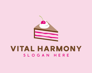 Cherry Cake Dessert logo design