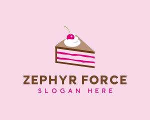 Cherry Cake Dessert logo design