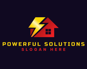 House Lightning Electricity logo design