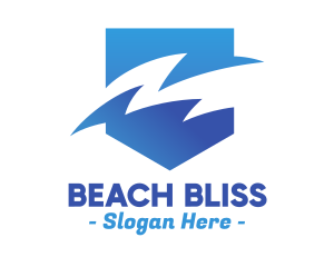 Blue Gradient Sea Waves logo