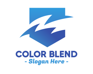 Blue Gradient Sea Waves logo