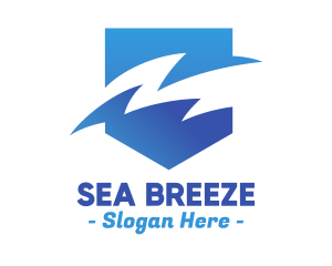 Blue Gradient Sea Waves logo design