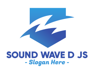 Blue Gradient Sea Waves logo design