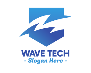 Blue Gradient Sea Waves logo design