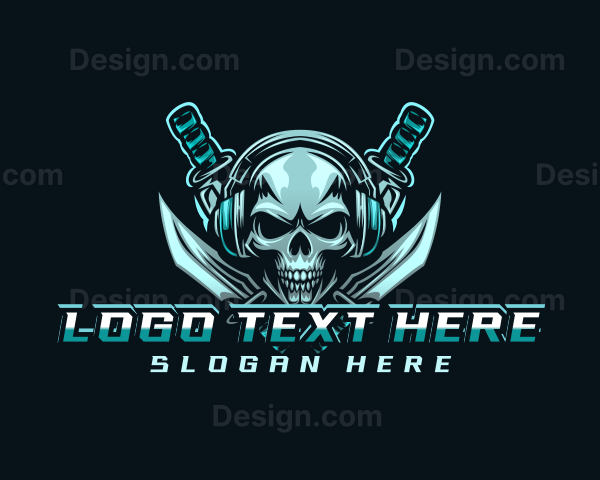 Skull Blade Knife Logo