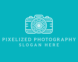 Camera Mandala Outline logo design