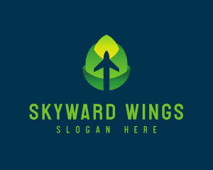 Eco Leaf Airplane Travel logo