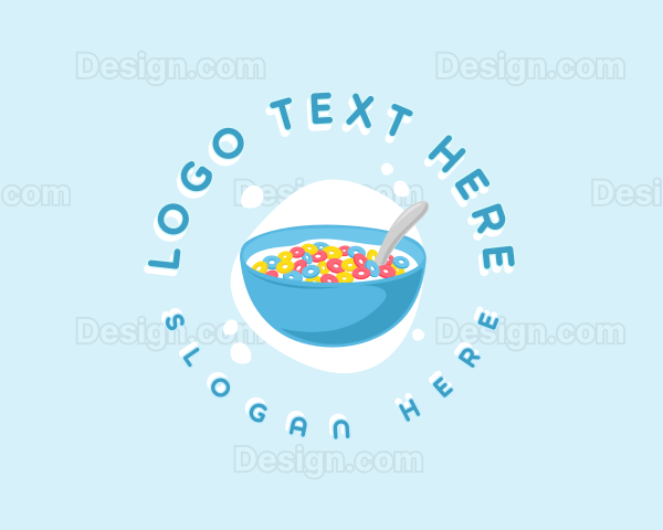 Milk Cereal Bowl Breakfast Logo