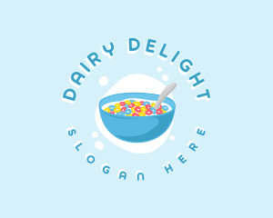 Milk Cereal Bowl logo design