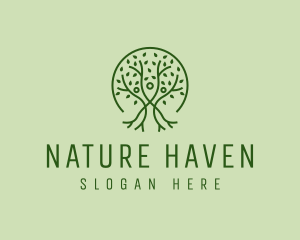 Nature Tree People  logo design