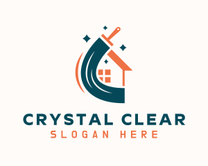 House Squeegee Cleaner logo design