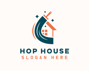 House Squeegee Cleaner logo design