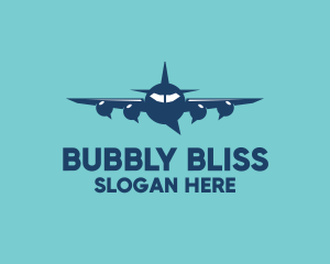 Plane Chat Bubbles logo design