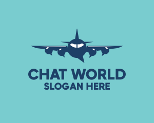 Plane Chat Bubbles logo design