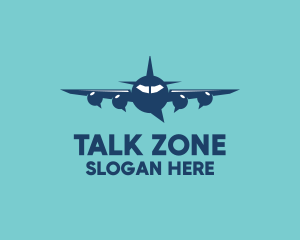 Plane Chat Bubbles logo design