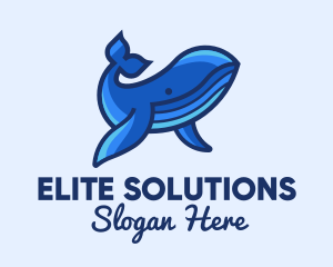 Blue Marine Whale Logo