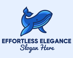 Blue Marine Whale logo design