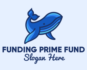 Blue Marine Whale logo design