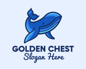 Blue Marine Whale logo design