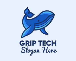 Blue Marine Whale logo design