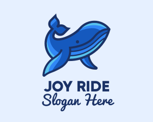 Blue Marine Whale logo design