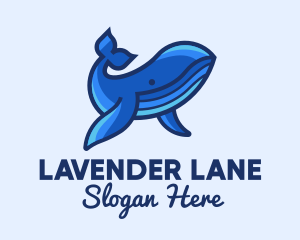 Blue Marine Whale logo design