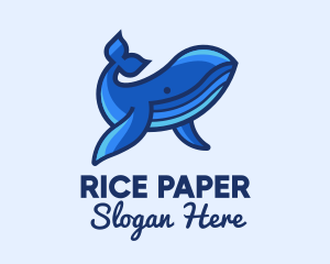 Blue Marine Whale logo design