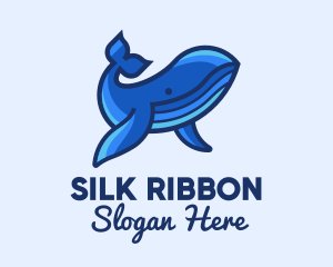 Blue Marine Whale logo design