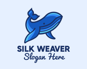 Blue Marine Whale logo design