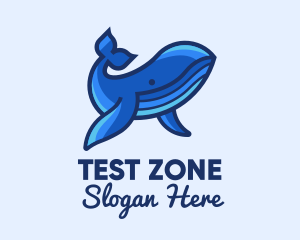 Blue Marine Whale logo design