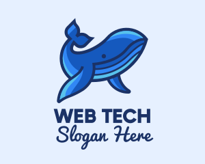 Blue Marine Whale logo design