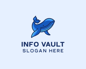 Blue Marine Whale logo design