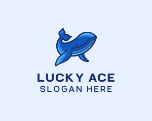 Blue Marine Whale logo design