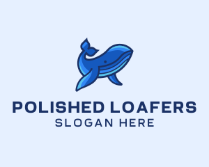 Blue Marine Whale logo design