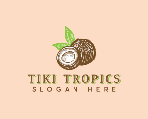 Tropical Coconut Fruit logo design