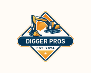 Excavator Construction Digger logo design