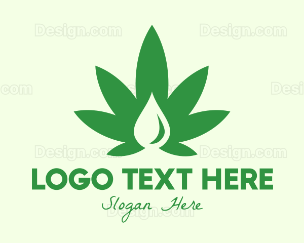 Green Cannabis Droplet Logo