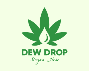 Green Cannabis Droplet logo