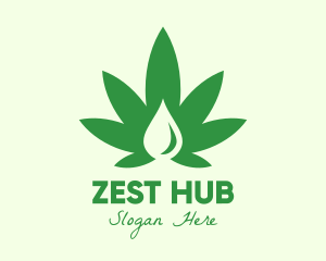 Green Cannabis Droplet logo