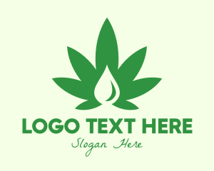 Green Cannabis Droplet logo