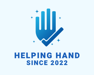 Hand Sanitation Checkmark logo design