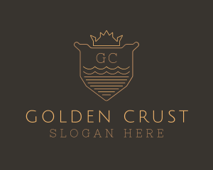 Golden Crown Shield logo design